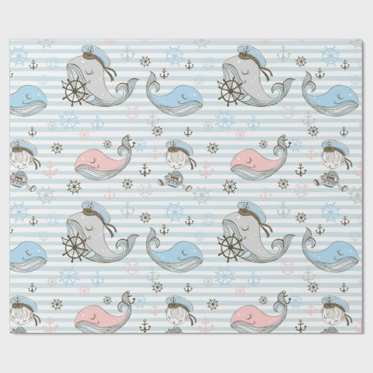 Papier Cadeau Bébé bleu marin (Plat)