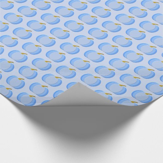 Papier Cadeau Bébé Bleu mignon Citrouille Motif (Coin)