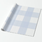 Papier Cadeau Bébé bleu Plaid (Déroulé)