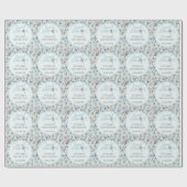 Papier Cadeau Bébé Bleu Premier Anniversaire Bonbons Thème (Plat)