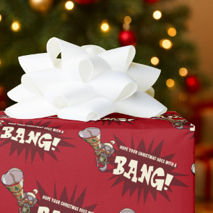 Papier Cadeau Bébé bush de Noël drôle Xmas Bonbon Bang Dessin An