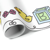 Papier Cadeau Bébé Canards (Coin rond)