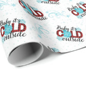 Papier Cadeau Bébé c'est froid papier d'emballage extérieur (Coin rond)