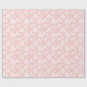 Papier Cadeau Bébé c'est scène rose extérieure froide de Noël (Plat)