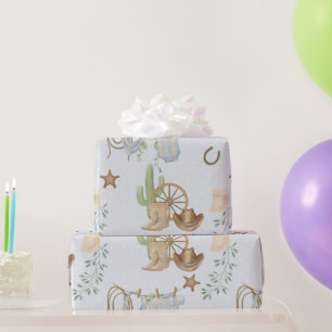 Papier Cadeau Bébé Cowboy de l'Ouest Sauvage