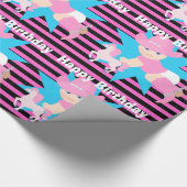 Papier Cadeau Bébé Cowgirl Joyeux anniversaire (Coin)