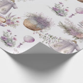 Papier Cadeau Bébé dans l'aquarelle Lavande Fleur papier envelop (Coin)