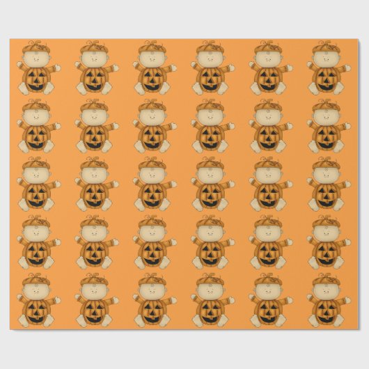 Papier Cadeau Bébé de citrouille (Plat)