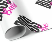 Papier Cadeau Bébé de patron, patron de fille (Coin rond)