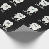 Papier Cadeau Bébé Dent Dents Amusants Jeu de dents BG foncé (Coin)