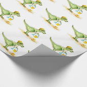 Papier Cadeau Bébé Dinosaure T-Rex sur la plage (Coin)