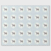 Papier Cadeau Bébé Eléphant Bleu Anniversaire (Plat)