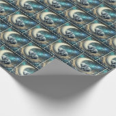 Papier Cadeau Bébé Eléphant Dormir Sur Crescent Moon (Coin)