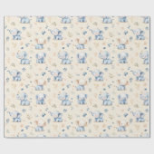 Papier Cadeau Bébé éléphant et cadeau bébé (Plat)