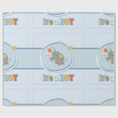 Papier Cadeau Bébé Eléphant mignon Faire-part (Plat)