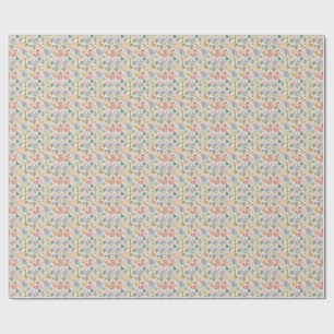 Papier Cadeau Bébé éléphant, renard et girafe animaux de dessin