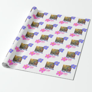 Papier Cadeau Bébé enfants 1er anniversaire ajouter le nom date