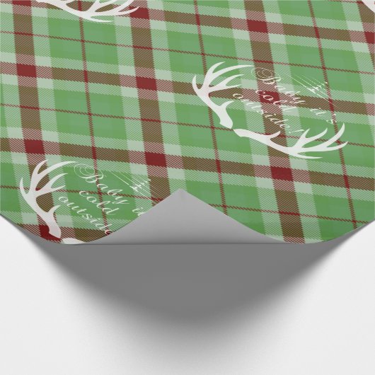 Papier Cadeau Bébé est froid dehors Script Vert Plaid Holiday (Coin)