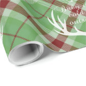 Papier Cadeau Bébé est froid dehors Script Vert Plaid Holiday (Coin rond)