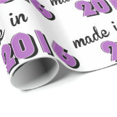 Papier Cadeau Bébé Fabriqué En Violet 2016 (Coin rond)