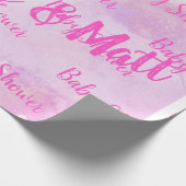 Papier Cadeau Bébé Fille Douce Faisies Baby shower d'aquarelle r (Coin)