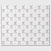 Papier Cadeau Bébé Fille enveloppant Papier rose Eléphant C'est (Plat)