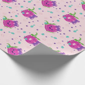 Papier Cadeau Bébé Fille Pieuvre Kawaii (Coin)