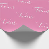 Papier Cadeau Bébé Fille rose Twin Girls Script (Coin)