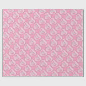 Papier Cadeau Bébé Filles naissance-empreinte Coeur (Plat)
