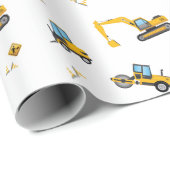 Papier Cadeau Bébé Garçon Anniversaire Fête de construction Cami (Coin rond)