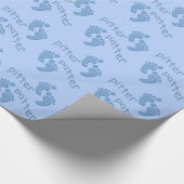 Papier Cadeau Bébé Garçon Bleu Pâte Petit Piment Enveloppé (Coin)