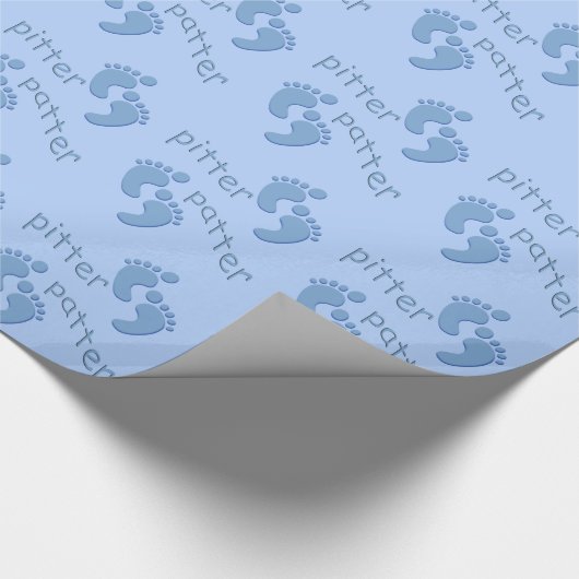 Papier Cadeau Bébé Garçon Bleu Pâte Petit Piment Enveloppé (Coin)