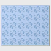 Papier Cadeau Bébé Garçon Bleu Pâte Petit Piment Enveloppé (Plat)
