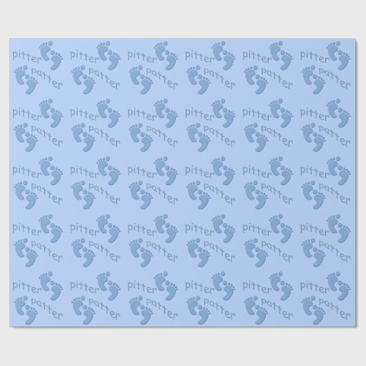 Papier Cadeau Bébé Garçon Bleu Pâte Petit Piment Enveloppé (Plat)