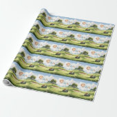 Papier Cadeau Bébé garçon de golf sur un parcours de golf (Déroulé)