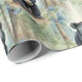 Papier Cadeau Bébé Garçon ours (Coin rond)