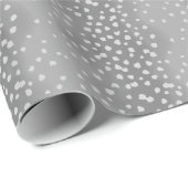 Papier Cadeau Bébé gris doux points de vue du cerf (Coin rond)