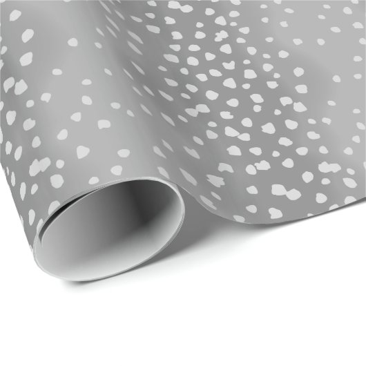 Papier Cadeau Bébé gris doux points de vue du cerf (Coin rond)
