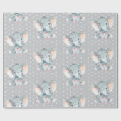 Papier Cadeau Bébé gris mou (Plat)