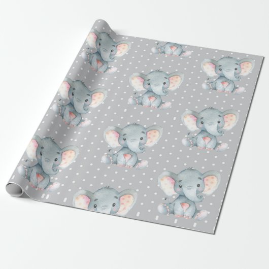 Papier Cadeau Bébé gris mou (Déroulé)
