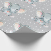 Papier Cadeau Bébé gris mou (Coin)