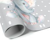 Papier Cadeau Bébé gris mou (Coin rond)