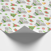 Papier Cadeau Bébé Gris Ours Noël (Coin)