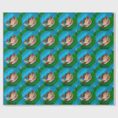Papier Cadeau Bébé Hérisson (Plat)