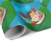 Papier Cadeau Bébé Hérisson (Coin rond)