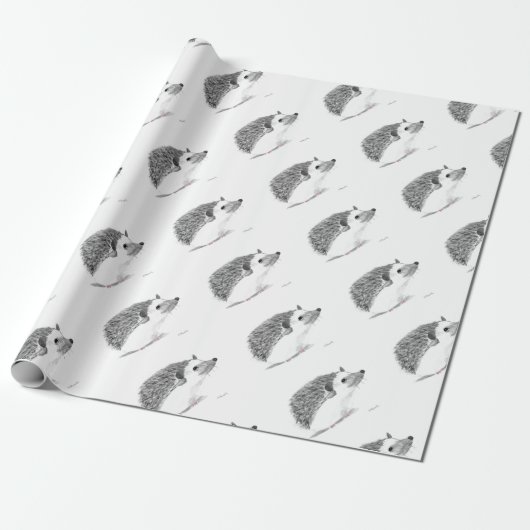 Papier Cadeau Bébé hérisson animal (Déroulé)