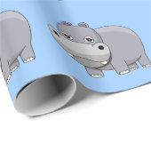 Papier Cadeau Bébé hippopotame mignon (Coin rond)