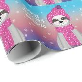 Papier Cadeau Bébé Il fait froid dehors Sloth (Coin rond)