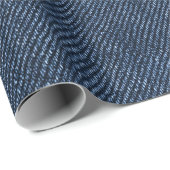 Papier Cadeau Bébé Jean Bleu Denim (Coin rond)