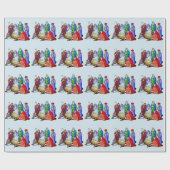 Papier Cadeau Bébé Jésus dans Manger (Plat)